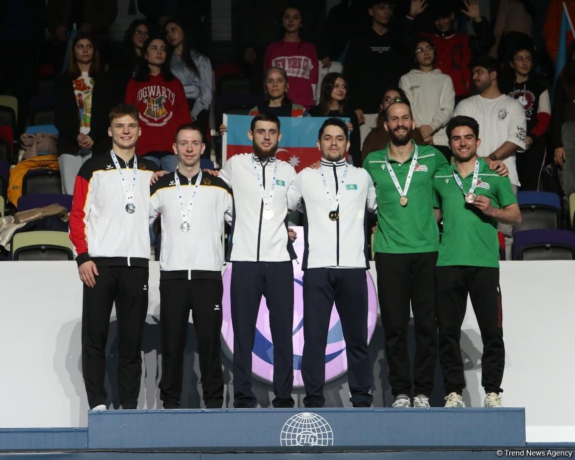 Baku hosts award ceremony for winners of Trampoline World Cup in synchronized jumping (PHOTO)