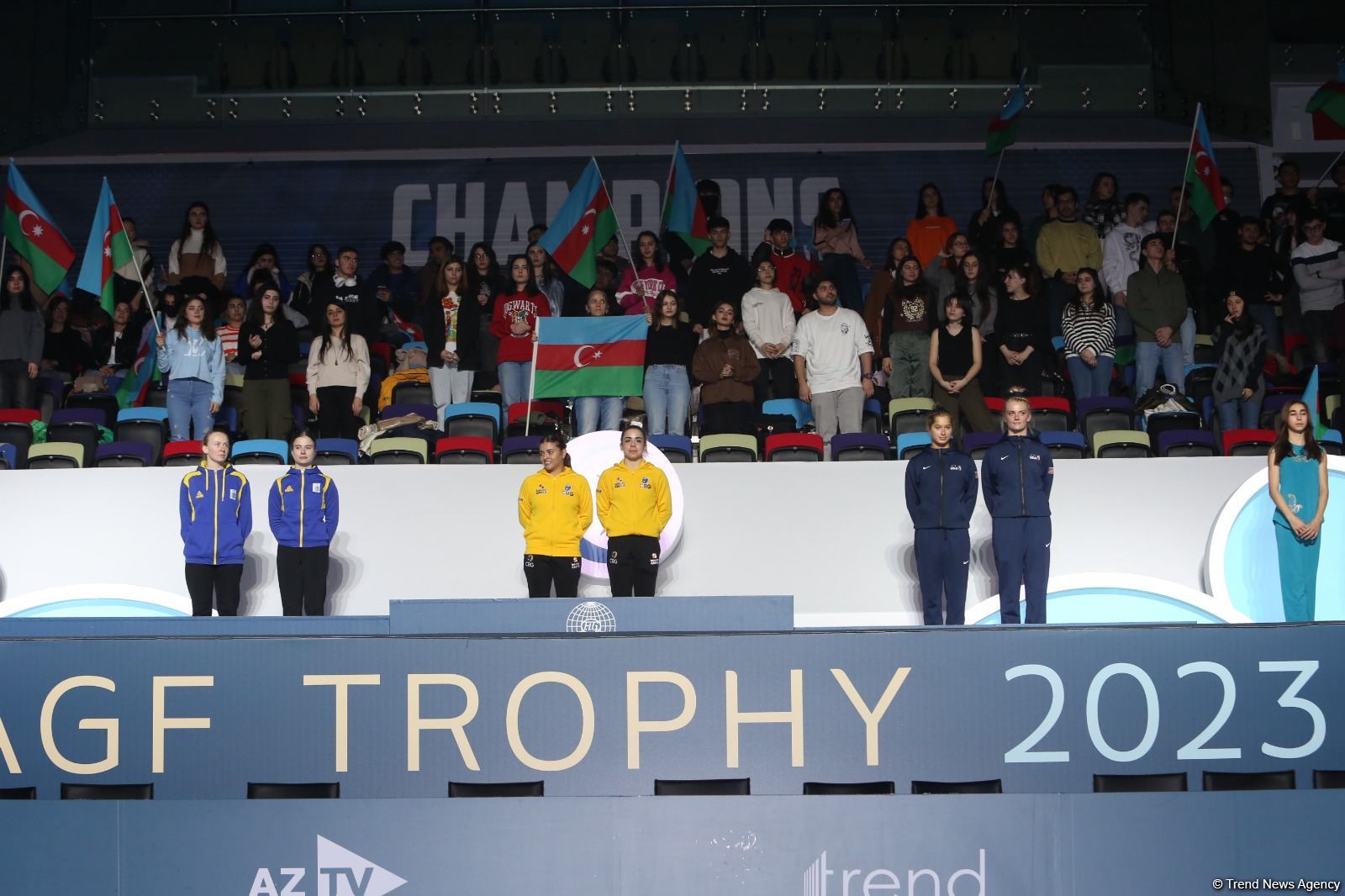 Baku hosts award ceremony for winners of Trampoline World Cup in synchronized jumping (PHOTO)