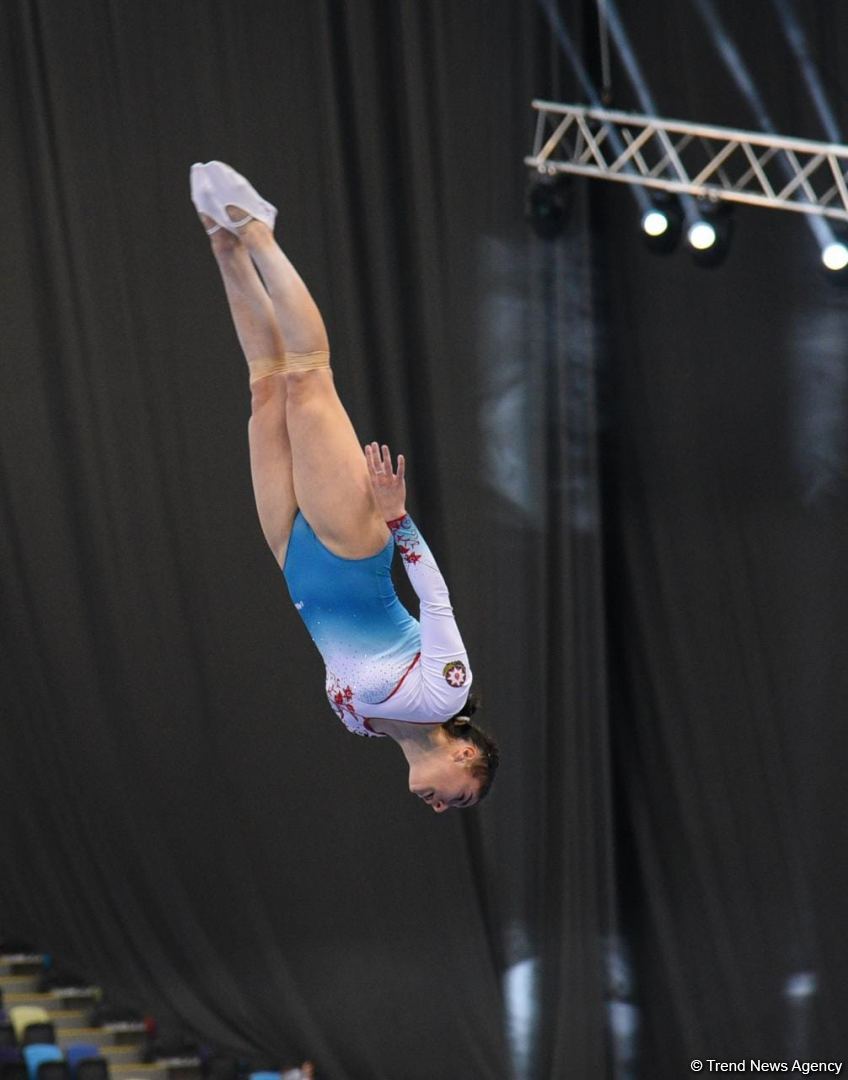 Azerbaijani gymnast Seljan Makhsudova wins bronze medal at Trampoline World Cup (PHOTO)