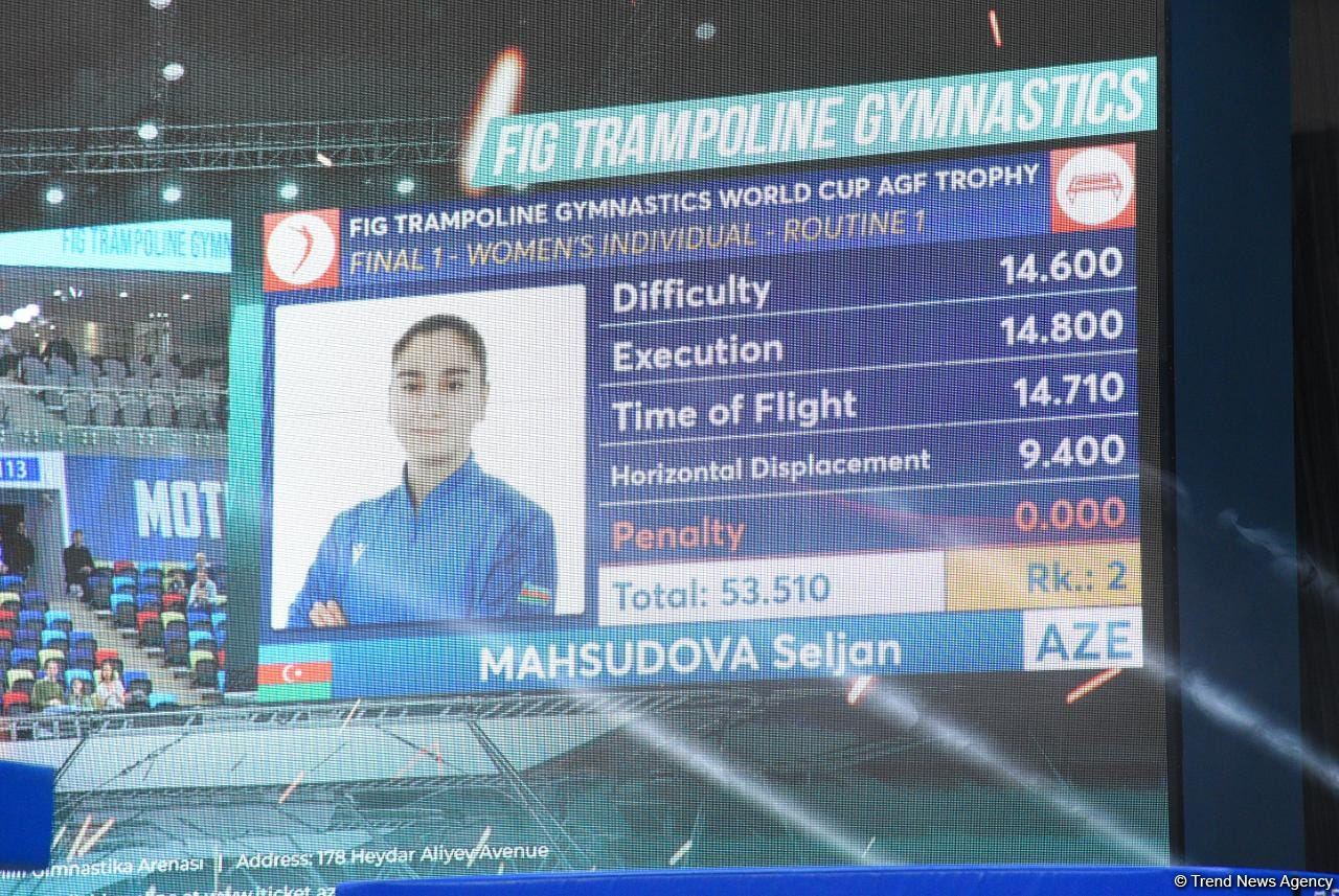 Azerbaijani gymnast Seljan Makhsudova wins bronze medal at Trampoline World Cup (PHOTO)