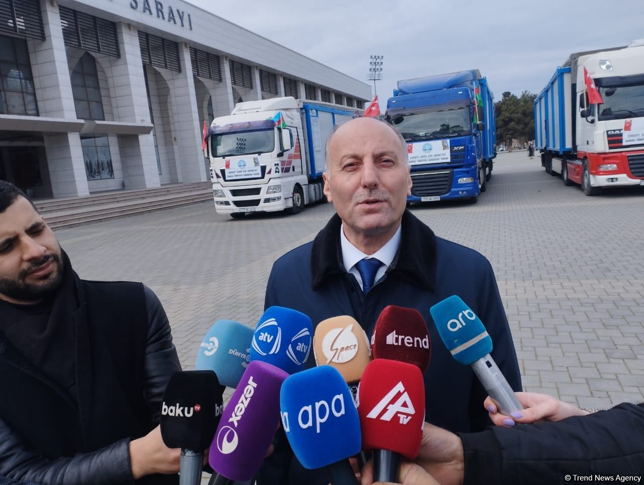 Azerbaijan's Sumgayit City Executive Power sends modular houses, tons of aid to Turkish Gaziantep, Hatay