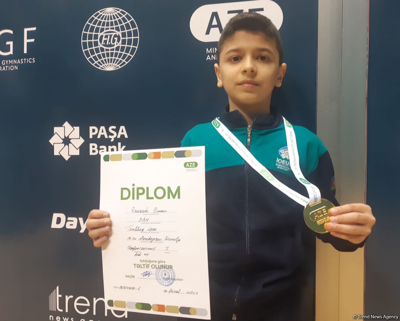 Winner of Azerbaijan Tumbling Championship expresses joy about his excellent performance