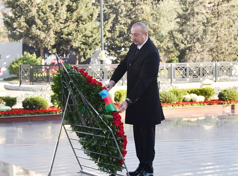 President Ilham Aliyev visits Khojaly Genocide memorial (PHOTO/VIDEO)