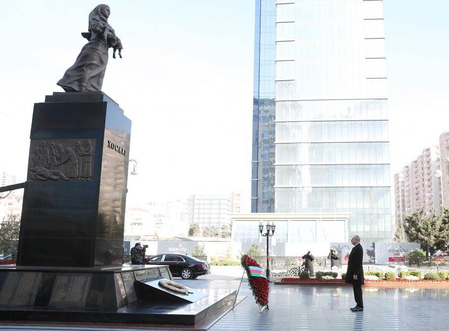 President Ilham Aliyev visits Khojaly Genocide memorial (PHOTO/VIDEO)