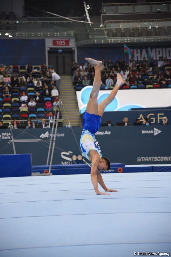 Kazakh gymnast wins gold in floor exercise at FIG Artistic Gymnastics World Cup in Baku (PHOTO)