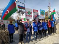 Azerbaijani eco-activists continue peaceful protest on Lachin-Khankendi road (PHOTO)