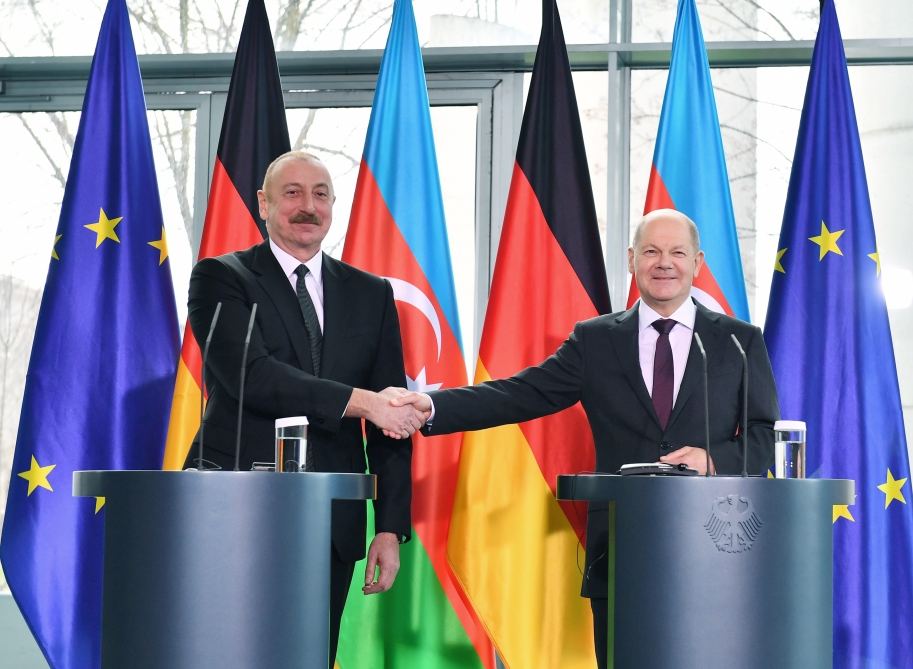 President Ilham Aliyev, Chancellor Olaf Scholz hold joint press conference (PHOTO/VIDEO)