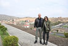 President Ilham Aliyev, First Lady Mehriban Aliyeva visit Tartar district (PHOTO/VIDEO)