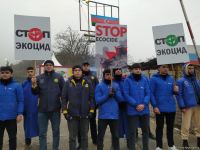 Peaceful protest of Azerbaijani eco-activists continues on Lachin-Khankendi road (PHOTO)