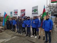 Peaceful protest of Azerbaijani eco-activists continues on Lachin-Khankendi road (PHOTO)