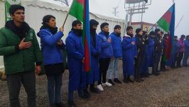 Peaceful protest of Azerbaijani eco-activists continues on Lachin-Khankendi road (PHOTO)