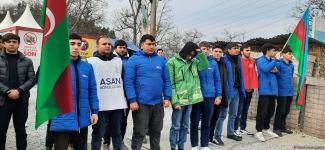 Peaceful protest of Azerbaijani eco-activists continues on Lachin-Khankendi road (PHOTO)