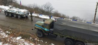 Russian peacekeepers' convoy moves freely along Azerbaijani Lachin-Khankendi road (PHOTO)