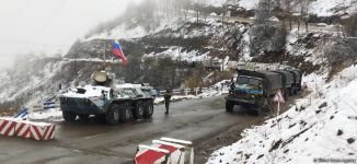 Russian peacekeepers' convoy moves freely along Azerbaijani Lachin-Khankendi road (PHOTO)