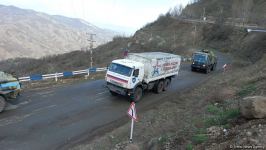 Russian peacekeepers' convoy moves freely along Azerbaijani Lachin-Khankendi road (PHOTO)