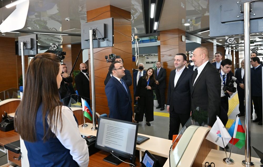 President Ilham Aliyev and Prime Minister Irakli Garibashvili visited Gabala regional “ASAN xidmet” center (PHOTO/VIDEO)