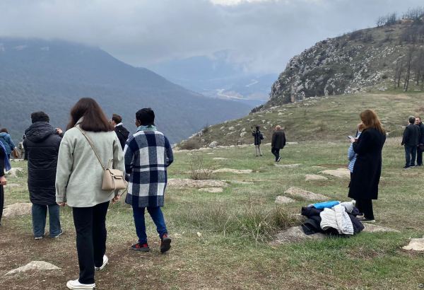 Participants of meeting of TURKSOY for UNESCO visit Jidir Duzu in Shusha (PHOTO)