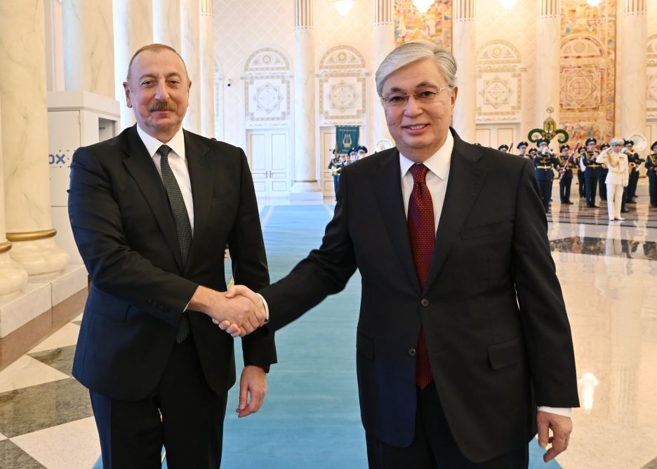Official welcome ceremony held for President Ilham Aliyev in Astana (PHOTO/VIDEO)