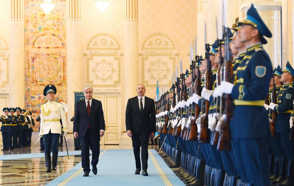 Official welcome ceremony held for President Ilham Aliyev in Astana (PHOTO/VIDEO)