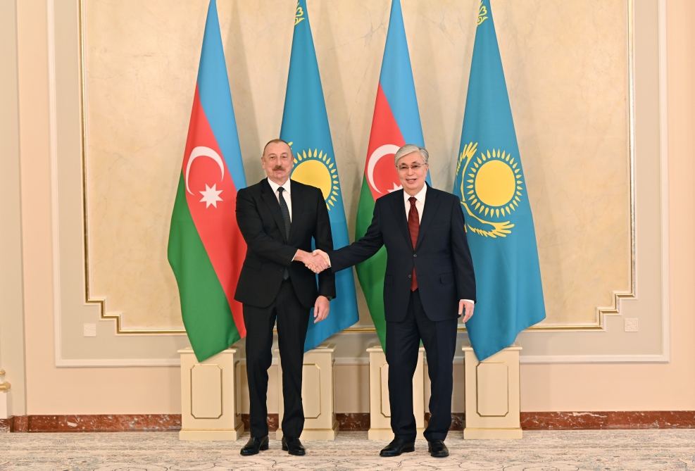 Official welcome ceremony held for President Ilham Aliyev in Astana (PHOTO/VIDEO)