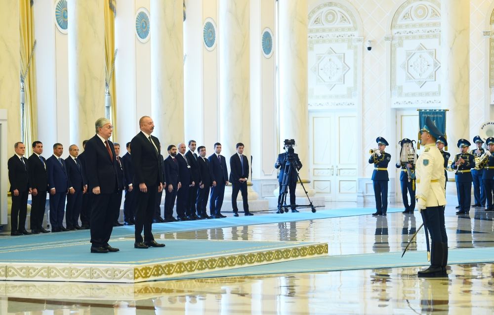 Official welcome ceremony held for President Ilham Aliyev in Astana (PHOTO/VIDEO)