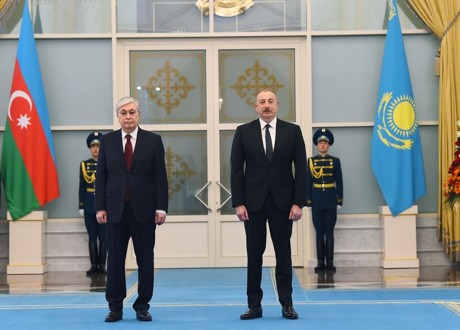 Official welcome ceremony held for President Ilham Aliyev in Astana (PHOTO/VIDEO)