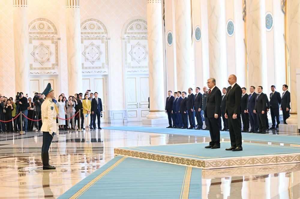 Official welcome ceremony held for President Ilham Aliyev in Astana (PHOTO/VIDEO)