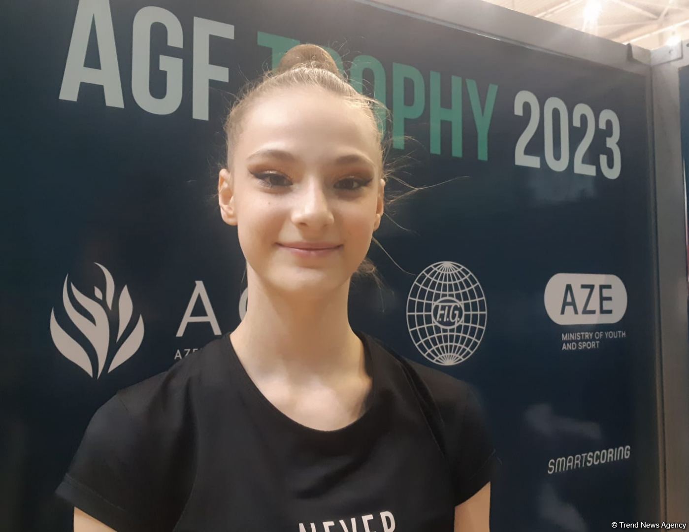 Junior gymnast from Uzbekistan wins gold in exercise with ribbon at AGF Trophy Int'l Tournament