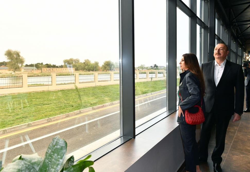 President Ilham Aliyev, First Lady Mehriban Aliyeva attend inauguration of Neftchala Olympic Sports Complex (PHOTO/VIDEO)