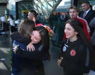 Turkish athletes who won 2023 European Weightlifting  Championship in Yerevan arrive in Baku (PHOTO)