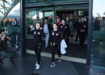 Turkish athletes who won 2023 European Weightlifting  Championship in Yerevan arrive in Baku (PHOTO)