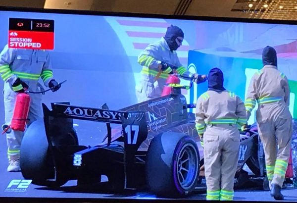 Crash occurs during qualifying round of Formula 2 teams in Baku (PHOTO)