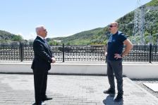President Ilham Aliyev gets acquainted with construction work at Sarigishlag hydroelectric power station in Zangilan (PHOTO/VIDEO)