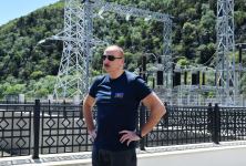 President Ilham Aliyev gets acquainted with construction work at Sarigishlag hydroelectric power station in Zangilan (PHOTO/VIDEO)