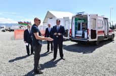 President Ilham Aliyev gets acquainted with construction of Auto Leasing Azerbaijan LLC in Araz Valley Economic Zone Industrial Park (PHOTO/VIDEO)