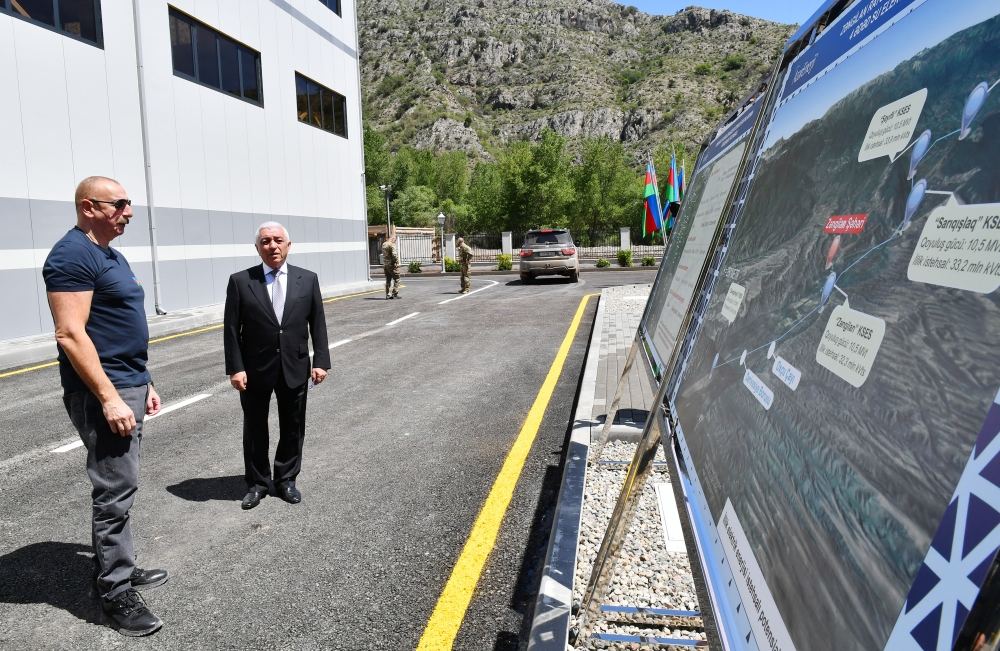 President Ilham Aliyev gets acquainted with construction work at Sarigishlag hydroelectric power station in Zangilan (PHOTO/VIDEO)
