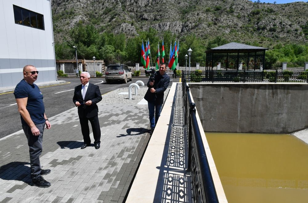 President Ilham Aliyev gets acquainted with construction work at Sarigishlag hydroelectric power station in Zangilan (PHOTO/VIDEO)