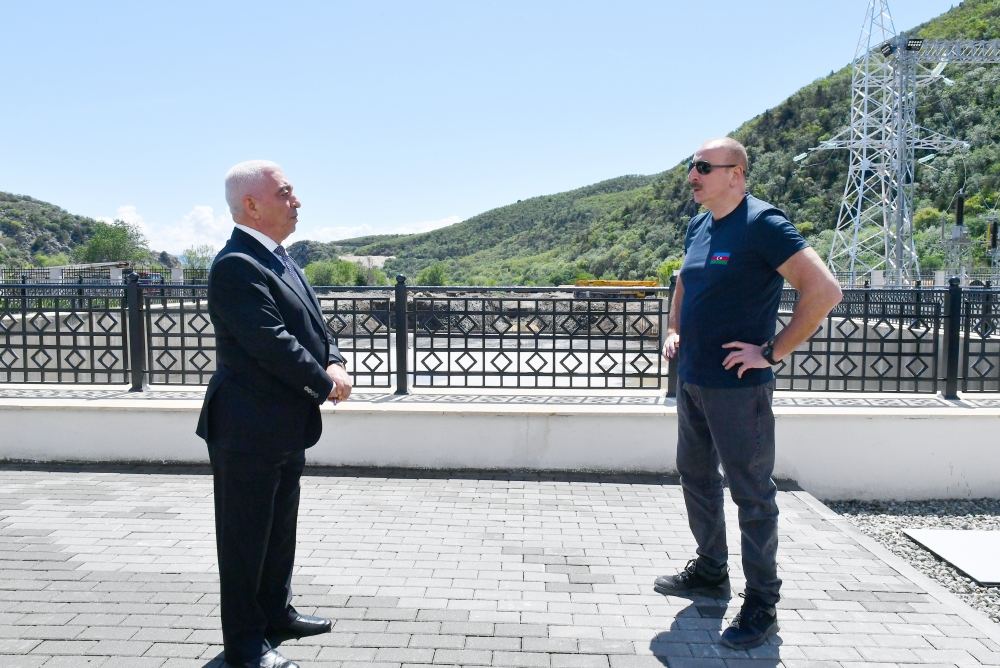 President Ilham Aliyev gets acquainted with construction work at Sarigishlag hydroelectric power station in Zangilan (PHOTO/VIDEO)