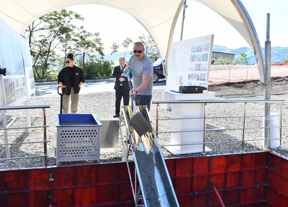 President Ilham Aliyev, First Lady Mehriban Aliyeva attend groundbreaking ceremony for first residential quarter in Tugh village (PHOTO/VIDEO)