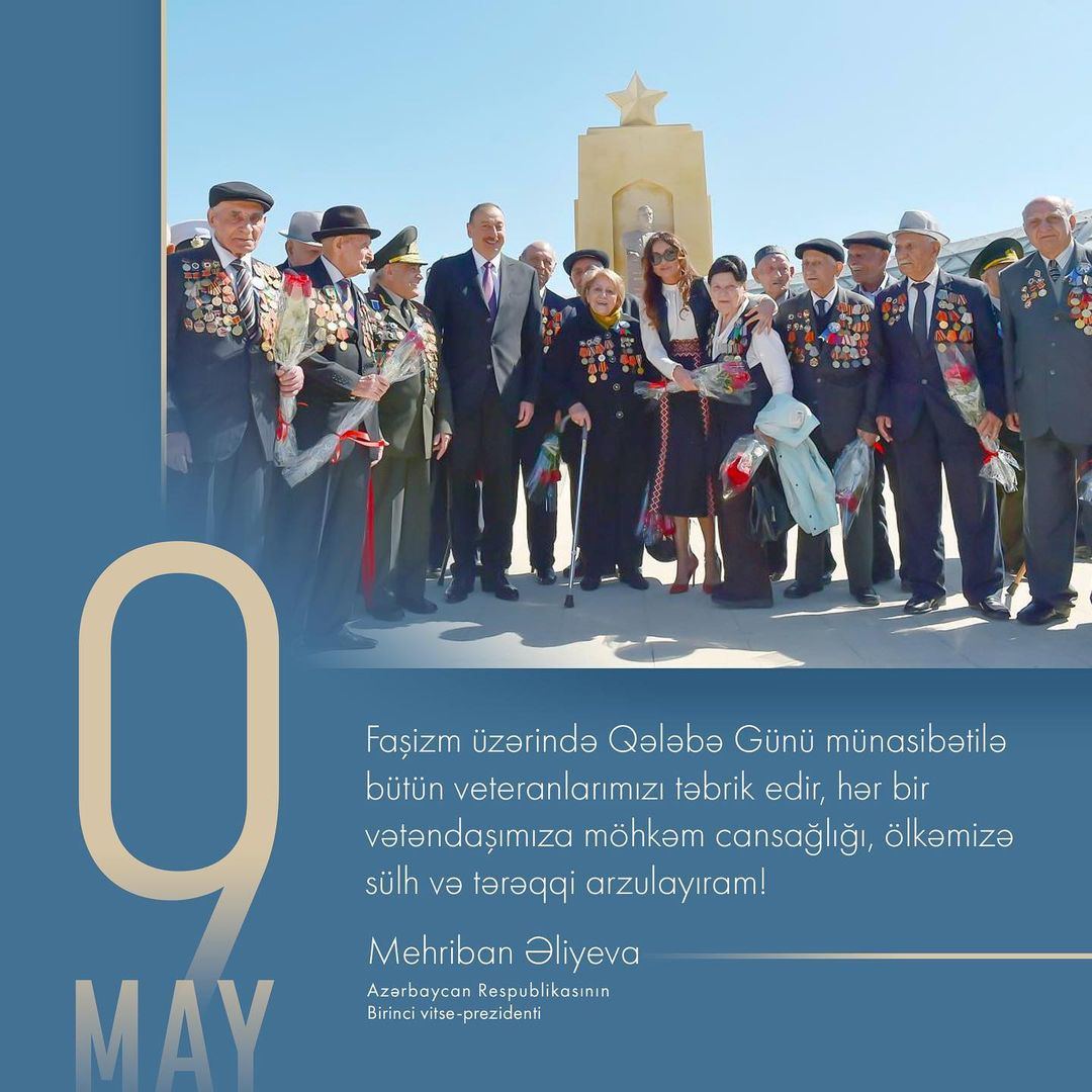 First VP Mehriban Aliyeva makes post on occasion of 9 May - Victory Day over fascism (PHOTO)