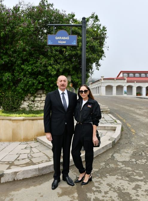 President Ilham Aliyev, First Lady Mehriban Aliyeva attend inauguration of signs at intersection of Khurshidbanu Natavan, Zafar, Garabagh and Khan Shushinski streets in Shusha (PHOTO/VIDEO)