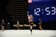 Podium training of participants of 39th European Championships in Rhythmic Gymnastics taking place in Baku (PHOTO)