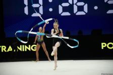 Podium training of participants of 39th European Championships in Rhythmic Gymnastics taking place in Baku (PHOTO)