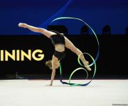 Podium training of participants of 39th European Championships in Rhythmic Gymnastics taking place in Baku (PHOTO)