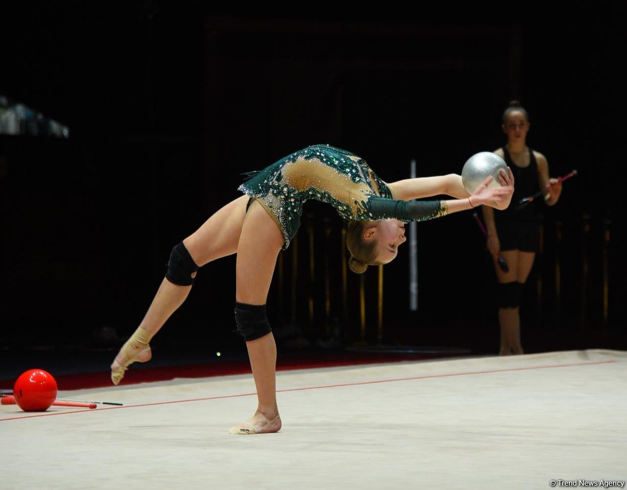 Podium training of participants of 39th European Championships in Rhythmic Gymnastics taking place in Baku (PHOTO)
