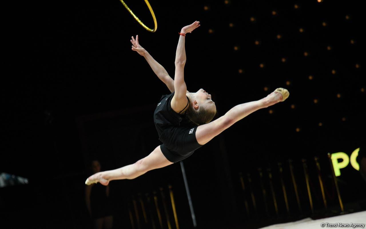 Podium training of participants of 39th European Championships in Rhythmic Gymnastics taking place in Baku (PHOTO)