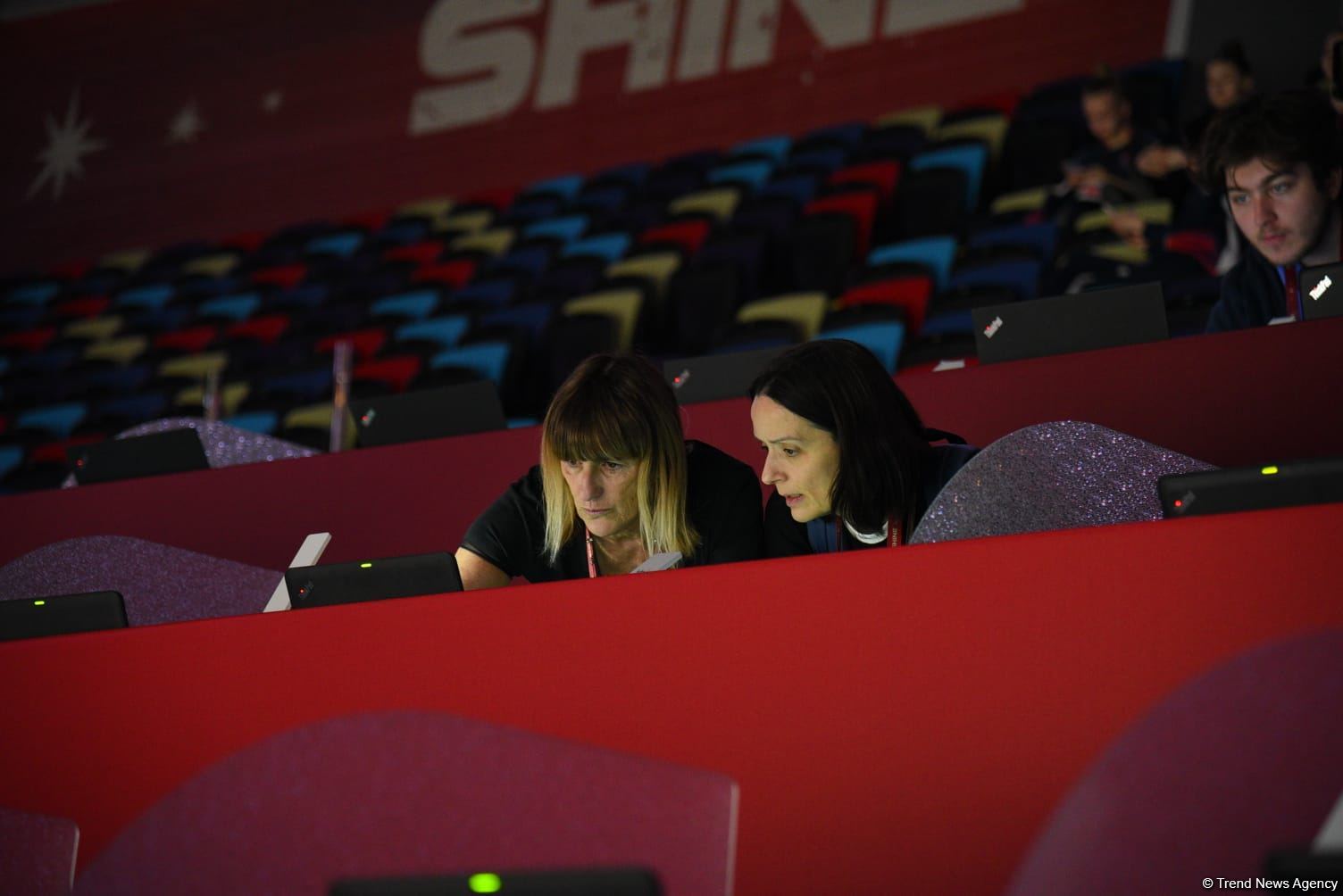 Podium training of participants of 39th European Championships in Rhythmic Gymnastics taking place in Baku (PHOTO)