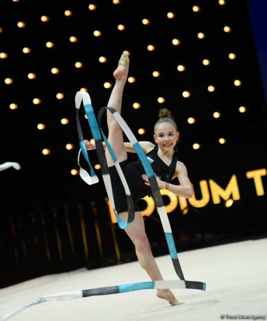 Podium training of participants of 39th European Championships in Rhythmic Gymnastics taking place in Baku (PHOTO)