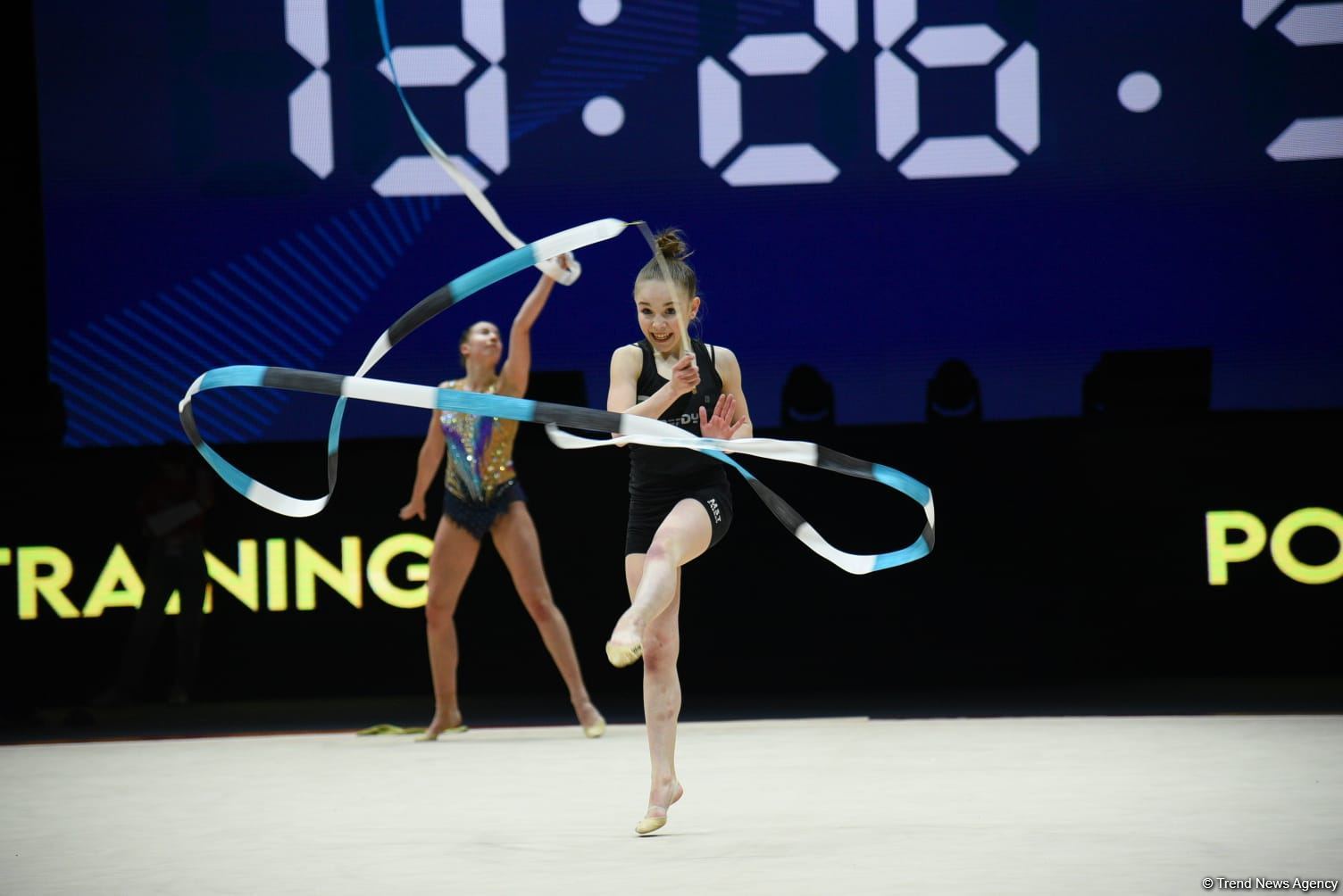 Podium training of participants of 39th European Championships in Rhythmic Gymnastics taking place in Baku (PHOTO)