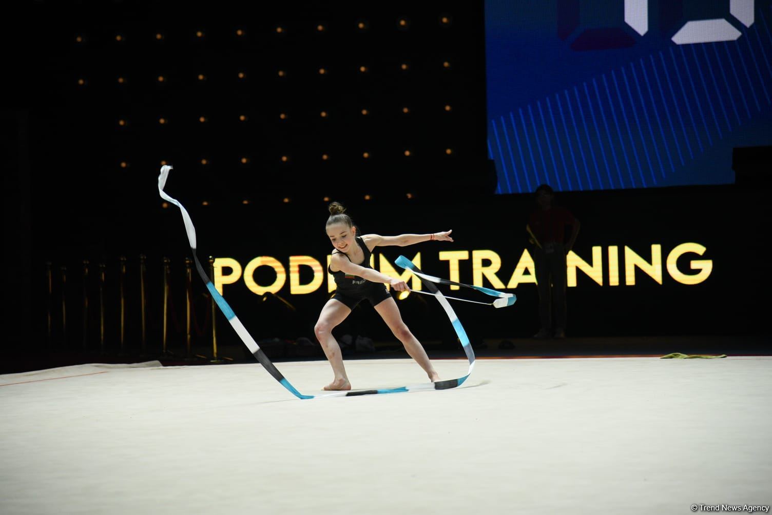 Podium training of participants of 39th European Championships in Rhythmic Gymnastics taking place in Baku (PHOTO)